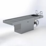 Mesa de autopsia con pedestal, ventilada y con elevación opcional